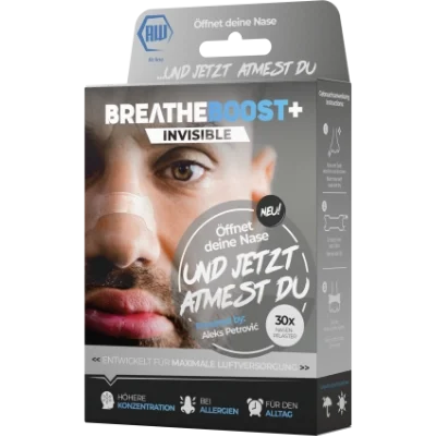 breatheboost+ INVISIBLE Nasenpflaster (30er Box)