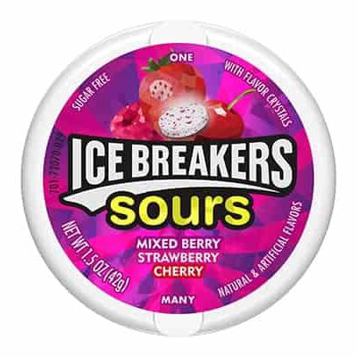 Ice Breakers Sours Mixed Berry, Strawberry, Cherry 42g
