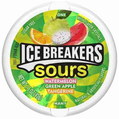 Ice Breakers Sours Watermelon, Green Apple, Tangerine 42g