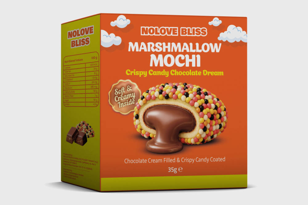 NOLOVE Marshmallow Mochi Crispy Candy Chocolate Dreams 24 x 45g